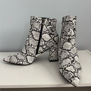 Princess Polly THERAPY Brand Snake Print Ankle Boots